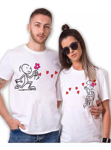 Playeras Dúo Parejas Novios Flores Perfecto Novios Amor