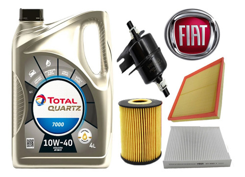 Kit Filtros Fiat Argo 1.8 E-torq + Aceite Total 10w40 5l