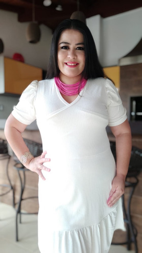 Imagem 7 de 7 de Vestido Decote V Transpassado Facilita Amamentação Branco