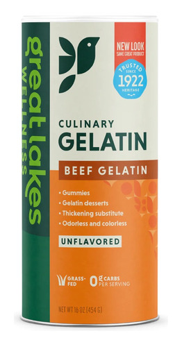 Great Lakes Beef Gelatin Gelatina Res 454g