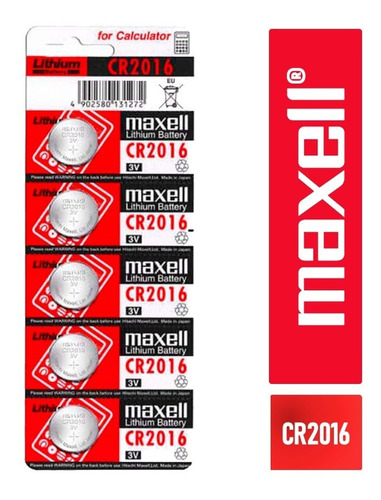 Pack Por Tira (5 Pilas Tipo Boton ) / Maxell Cr2016 Fj