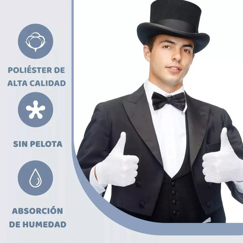 ** 10 Pares Guantes Blancos Algodón For