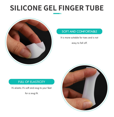 10 Fundas Protectoras De Tubo De Dedo De Gel De Silicona Par