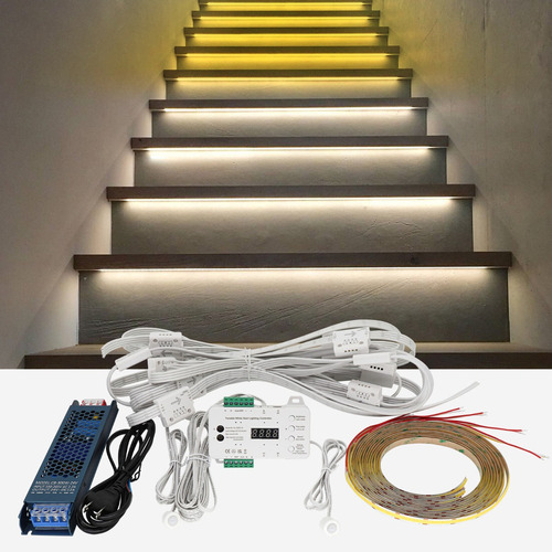 Luz De Escalera Cct De 16 Pasos, Luz Regulable Con Sensor De