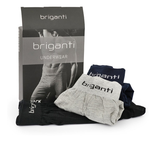 Imagen 3 de 10 de Pack X3 Boxer Hombre Algodon Briganti Calzoncillos Hxim09533
