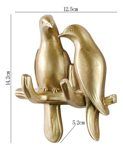 Gancho De Pássaro De Resina, Cabide De Armazenamento L Ouro