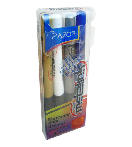 Marcador Permanente Azor Signal Metalink 30174 Fino 4 Piezas