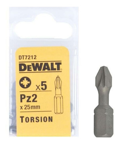 Set X5 Puntas Destornillador Pz2 25mm Dt7212 Dewalt Torsión