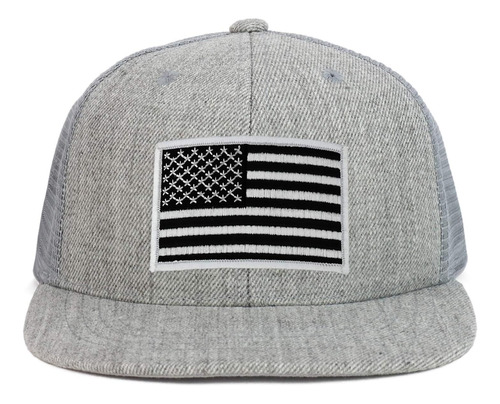 Armycrew Gorra Trucker Snapback Con Parche Bandera Blanco Y