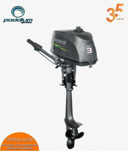 Imagem 1 de 3 de Motor De Popa Hidea Hd3fhs 3hp 2t Novo - Poddium Náutica