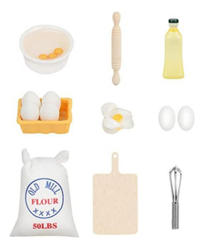 9 Uds Casa De Muñecas Juego Para Hornear Huevos Modelo De