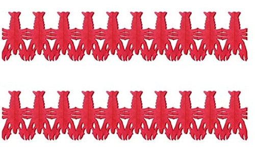 Beistle Crawfish Garland, 2 Piece, 9  X 14', Red