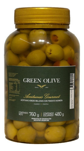 Aceitunas Verdes Rell. C/ Morron  X 480 Gr. (en Aceite) Pet