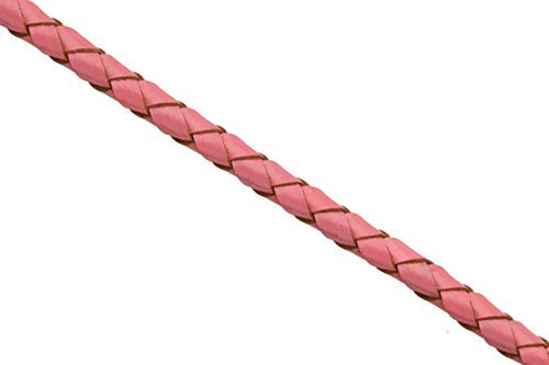 Cordon Piel Trenzado Color Rosa 4-strand Trenzada Estilo