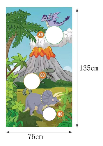 Imagen 9 de 9 de Juego De Lanzamiento De Volcán De Dinosaurio Banner De