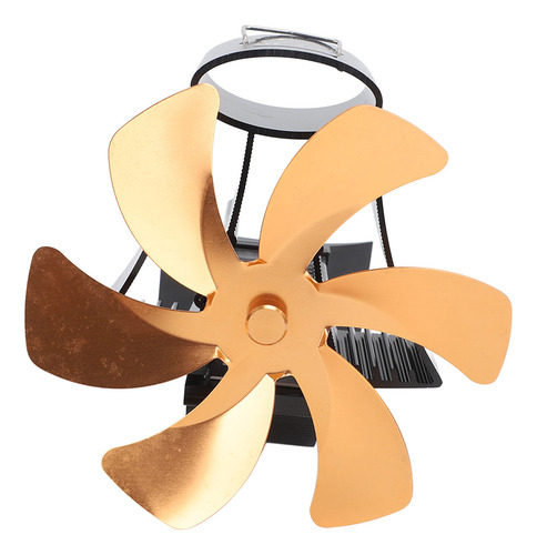 Ventilador Dorado Para Chimenea, 6 Aspas, Magnético, Montaje