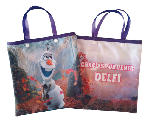 10 Bolsas Tela Personalizadas Souvenir Cumple Infantil 20x20