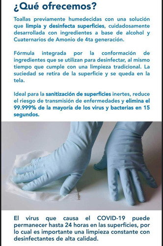 Imagen 9 de 10 de Cubeta H+s Con Toallitas Húmedas Sanitizantes 450 Toallas