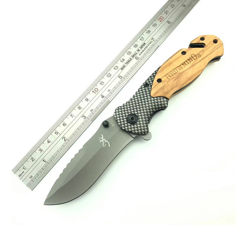 Cuchillo Táctico Plegable Browning X50 Con Mango Resistente Amarillo