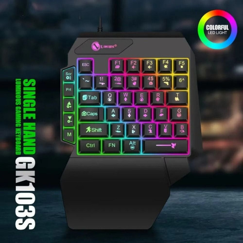 Teclado De Uma Mão Mini Teclado De Mão Única Com Fio