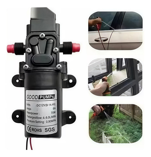 A Bomba De Agua De Diafragma 1/2 Interfaz 70w 6 L/min Dc 12