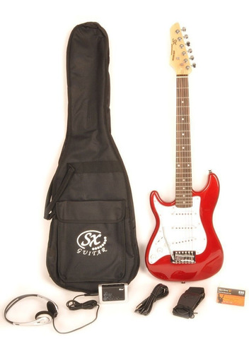 Sx Guitarra Electrica Para Zurdo 34 Color Rojo Bolsa Rst