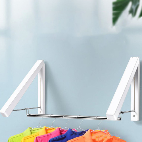 Laundry Hanger Retractable Wall Mounted White