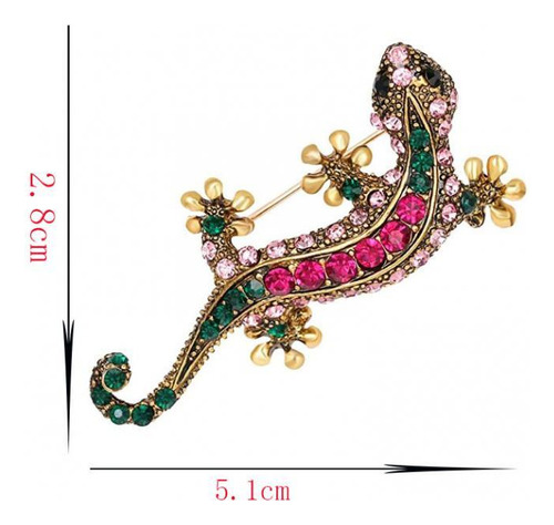 2 Rhinestone Camaleón Animal Broche Pin De Solapa Joyería