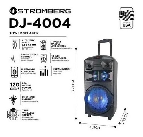 Imagen 2 de 5 de Parlante Stromberg Dj-4004 120w Rms 220v