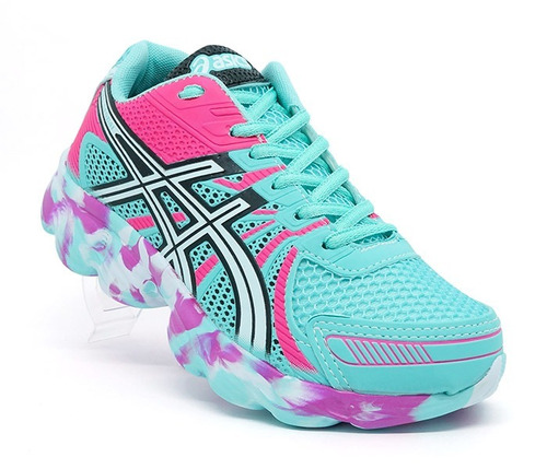 asics feminino verde agua