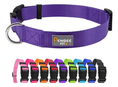 Penseepet Collar De Perro Morado Básico Ajustable Para Cach