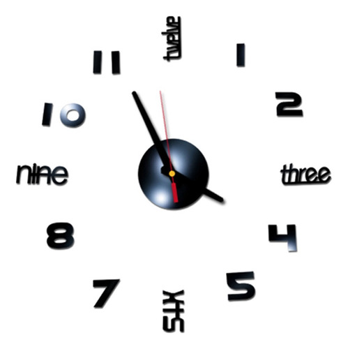 Reloj Adhesivo Acrílico De Pared Con Números Romanos T Diy H