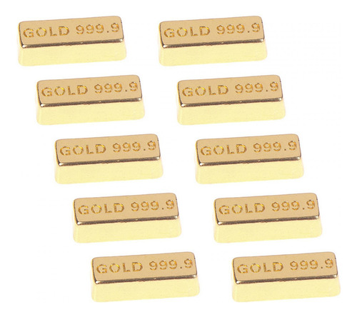 10 Pçs 1/12 Mini Tijolo Dourado Fingir Jogar Dioramas
