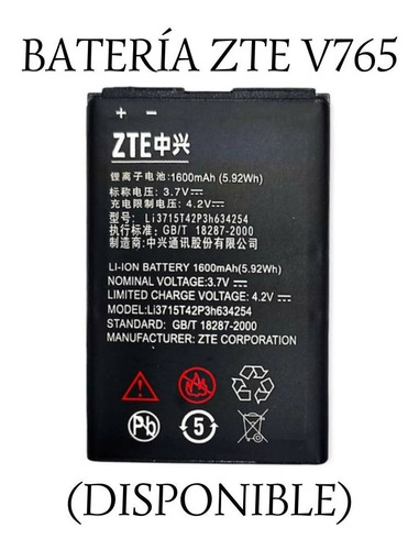 Batería Zte V765.