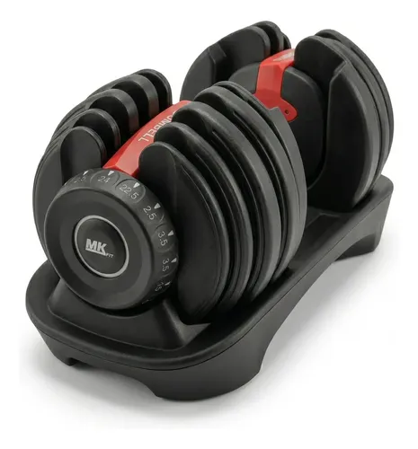 Halter Regulavel 24kg Dumbell Ajustável Anilhas Mkfit Preto