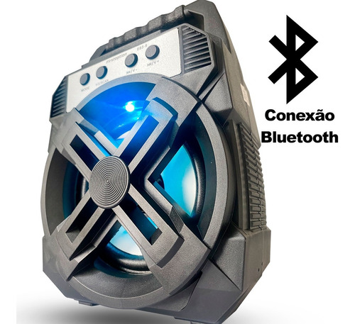 Imagem 2 de 8 de Caixa De Som Bluetooth Amplificada Portátil Mp3 Usb Sd E83s Cor Preto Voltagem 110v/220v