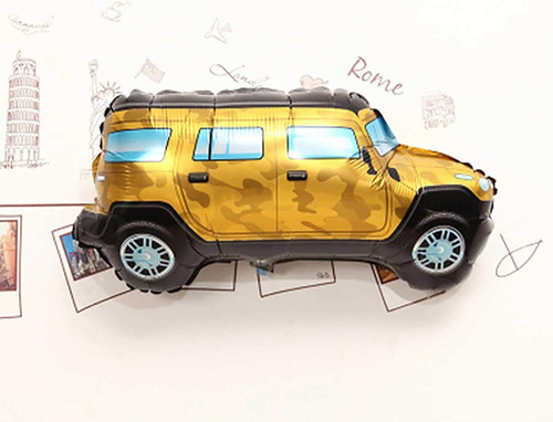 Globo Metalizado De Jeep 60x40 Cms. Inflar Con Helio O Aire