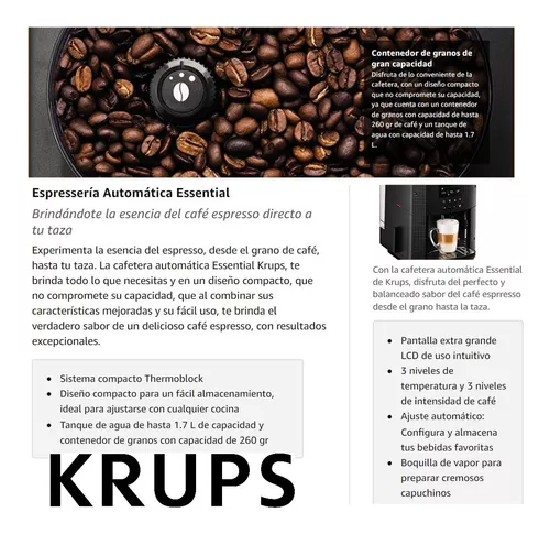 KRUPS EA815050 Espresseria Automática, Capacidad 1.8 L, 120 V