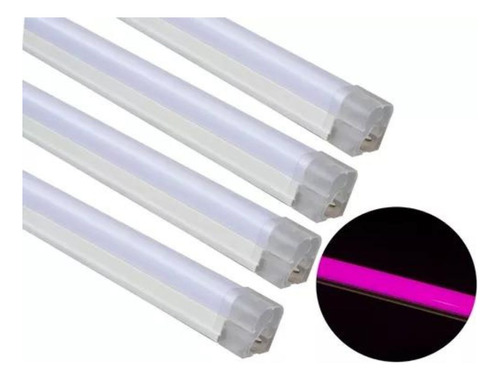 Paquete 4 Regletas Tubo Led Neón 20w Rosa 120 Cm