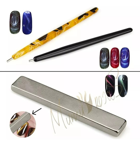 8 Piezas Cat Eye Magnet Art Juego De Herramientas Para Uñas