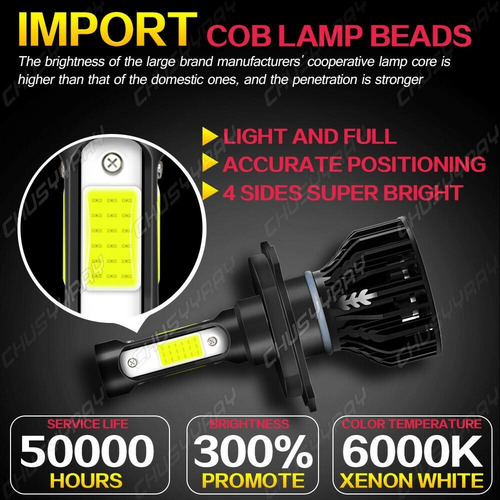 Focos Led H4 9003 De 6500k 40000lm 200w Luz Alta/baja