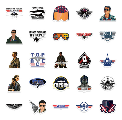 Stickers De Top Gun Maverick Tom Cruise, 50 Piezas