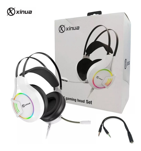 Imagen 10 de 10 de Auricular Xinua Hs1 Gamer Microfono Mute Luz Led Pc Ps4 Xbox