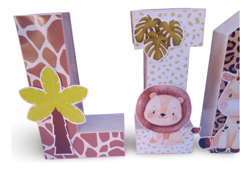 Letras 3d Safari Animales Personalizadas Tematica Cumpleaños