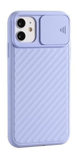 Carcasa Lila De Silicona Protector Cám Para iPhone 12 Pro Ma