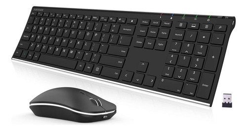 Combo De Teclado Y Mouse Inalámbricos 2.4g De Acero Inoxidab