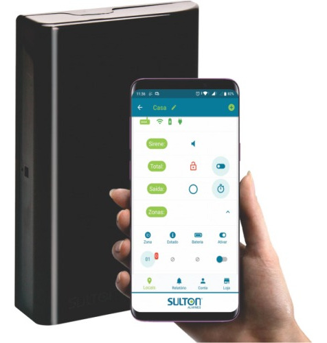 Central De Alarme Wifi Cls2504 29 Setores Sulton App Cor Preto
