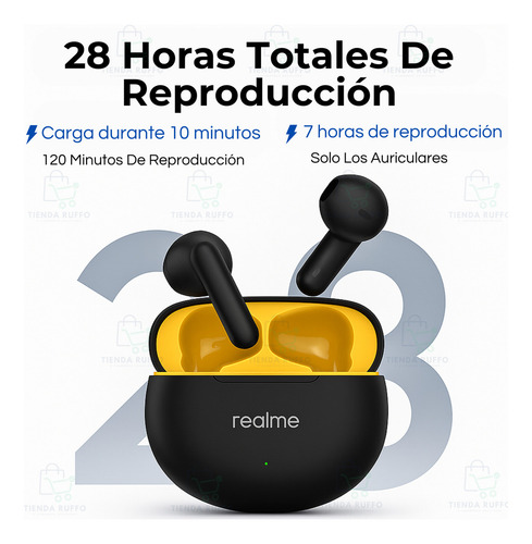 Auriculares Bluetooth Realme Buds T01 negros