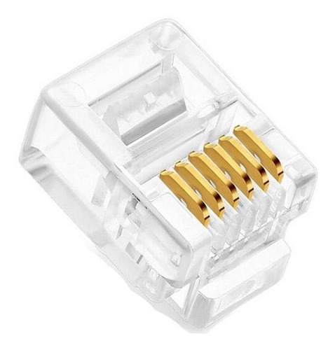 Plug Conector Rj12 6x6 Macho Pacote 50 Peças