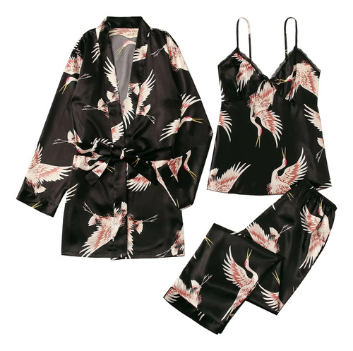 Pijama X Camisón De Seda Satinada Para Mujer Batas Y259 Unde